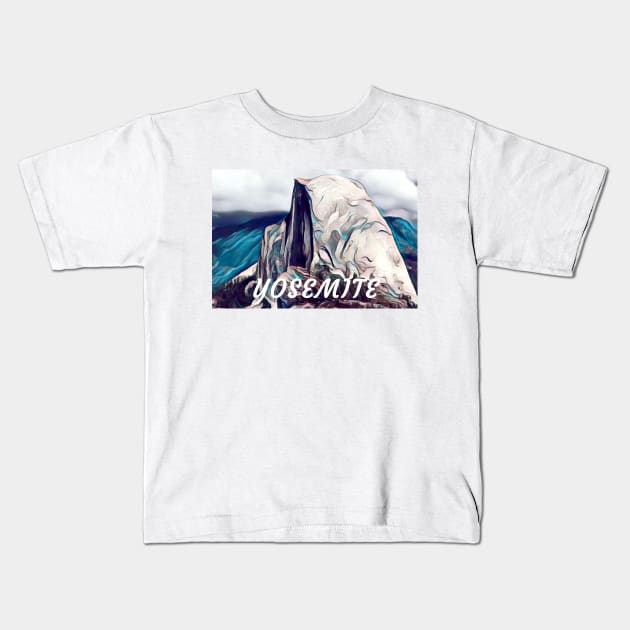 Half Dome in Yosemite National Park Kids T-Shirt by Reformation Design